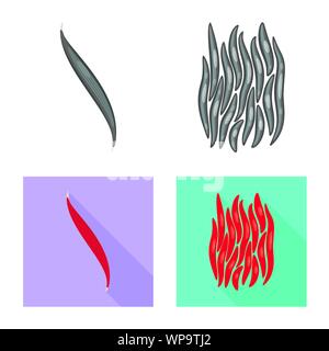 Isoliertes Objekt der Faser und muskulös Logo. Sammlung von Faser- und Körper vektor Symbol für das Lager. Stock Vektor