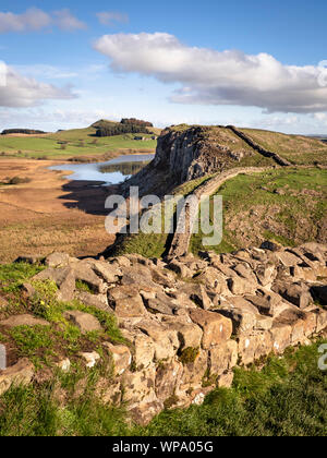 Auf der Suche nach Stahl Rigg auf Hadrian's Wall. Stockfoto