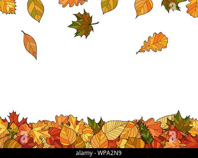 Breite vektor Herbst Hintergrund - fallende Blätter Stock Vektor
