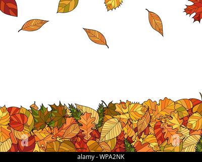 Breite vektor Herbst Hintergrund - fallende Blätter Stock Vektor