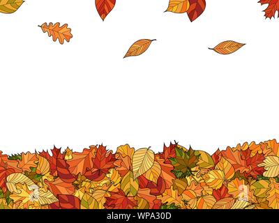 Breite vektor Herbst Hintergrund - fallende Blätter Stock Vektor