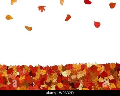 Breite vektor Herbst Hintergrund - fallende Blätter Stock Vektor