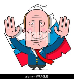 Putin, ein tolles Design für jeden Zweck. Russische Fahne Vektor. Darstellung der russischen Flagge. Krise in Russland. Sanktionen. Vektor Cartoon Cartoon. Krieg Stock Vektor