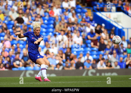 London, Großbritannien. 08 Sep, 2019. Millie Helle von Chelsea Frauen in Aktion. Super League FA Women's Match, Chelsea Frauen v Tottenham Hotspur Frauen an der Stamford Bridge in London am Sonntag, den 8. September 2019. Dieses Bild dürfen nur für redaktionelle Zwecke verwendet werden. Nur die redaktionelle Nutzung, eine Lizenz für die gewerbliche Nutzung erforderlich. Keine Verwendung in Wetten, Spiele oder einer einzelnen Verein/Liga/player Publikationen. pic von Steffan Bowen/Credit: Andrew Orchard sport Fotografie/Alamy leben Nachrichten Stockfoto