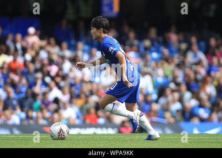 London, Großbritannien. 08 Sep, 2019. Ji-So-yun von Chelsea Frauen in Aktion. Super League FA Women's Match, Chelsea Frauen v Tottenham Hotspur Frauen an der Stamford Bridge in London am Sonntag, den 8. September 2019. Dieses Bild dürfen nur für redaktionelle Zwecke verwendet werden. Nur die redaktionelle Nutzung, eine Lizenz für die gewerbliche Nutzung erforderlich. Keine Verwendung in Wetten, Spiele oder einer einzelnen Verein/Liga/player Publikationen. pic von Steffan Bowen/Credit: Andrew Orchard sport Fotografie/Alamy leben Nachrichten Stockfoto