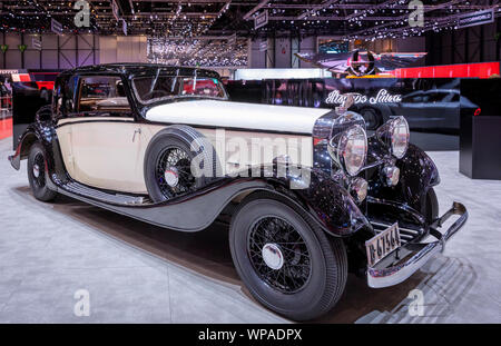 Retro auto Hispano Suiza K6, Genfer Autosalon, Genf, Schweiz Stockfoto