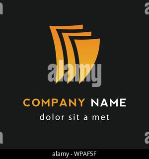 Drei kostenlose Dreieck gelb und orange Farbe logo Stock Vektor