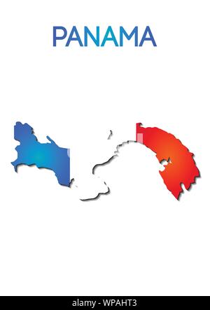 Nationalflagge Farbe in Karte von Panama, Gradient design Stock Vektor
