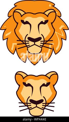 Lion's Head icon. Flache Darstellung des Lion's Head vector Symbol für Web Design Stock Vektor