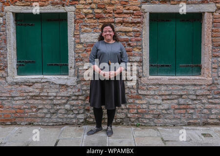 Venedig, Italien - 04 April: Fiona McFarlane besucht einen Fotoauftrag bei Incroci di Civiltà Internationale Literaturfestival in Venedig Stockfoto