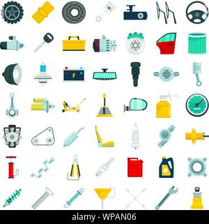 Auto Teile Icon Set. Flache Satz von Auto Teile Vector Icons für Web Design Stock Vektor