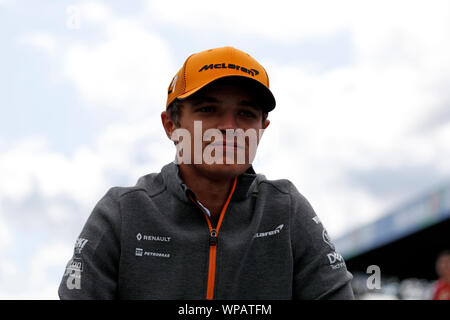 Monza, Italien. 8. Sep 2019. Formel 1 - Grand Prix von Italien. Lando Norris von McLaren F1 Team während des F1 Grand Prix von Italien: Marco Canoniero/Alamy leben Nachrichten Stockfoto