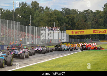 Monza, Italien. 08 Sep, 2019. Zum Anfang während des Grand Prix Heineken Italien 2019 - Sonntag - Gara - Formel 1 Meisterschaft - Credit: LPS/Alessio De Marco/Alamy leben Nachrichten Stockfoto