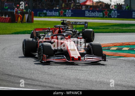 Monza, Italien. 08 Sep, 2019. SEBASTIAN VETTEL (GER) SCUDERIA FERRARI SF 90 während Grand Prix Heineken Italien 2019 - Sonntag - Gara - Formel 1 Meisterschaft - Credit: LPS/Alessio De Marco/Alamy leben Nachrichten Stockfoto