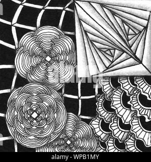 Abstrakte Zeichnung im Stil der zenart Stockfoto