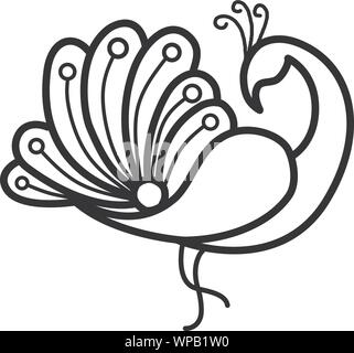 Vector Illustration von Pfau, minimalistischen Monoline-versicherer lineart Umrisse Vogel Symbol logo template Vector Illustration, Stock Vektor
