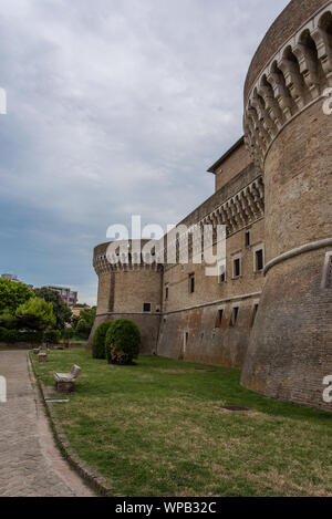 Die Nordseite der Rocca Roveresca von Senigallia Stockfoto