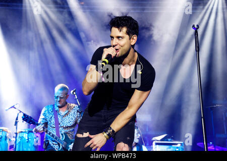 Ross William Wild der Band Spandau Ballet führt live auf der Bühne des rbb 88.8 Pop Helden Festival während der IFA 2019 IFA Sommergarten am 7. September 2019 in Berlin, Deutschland. Stockfoto