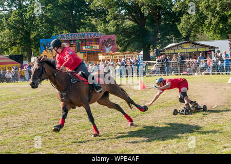 Sandringham, Norfolk, Großbritannien. 08.September 2019. Die 2019 Sandringham Spiel & Country Fair gehalten auf dem Sandringham Estate. Bild zeigt den Wettbewerb im Jahr 2019 Horseboarding Meisterschaften. Urban Images-News/Alamy Stockfoto