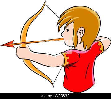 Vector Illustration von Cartoon von Schütze Sternzeichen isoliert auf weißem Hintergrund Stock Vektor