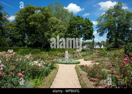 Garten Le Lude Chateau Le Lude Touraine Frankreich Stockfoto