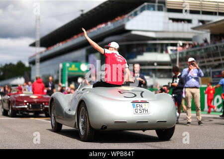 Monza, Italien. 08 Sep, 2019. #07 Kimi Räikkönen, Alfa Romeo Racing. GP Italien, Monza 5-8 September 2019 Photo Credit: Unabhängige Agentur/Alamy leben Nachrichten Stockfoto