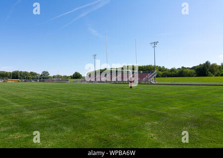 High School Football Feld im Mittelwesten. Stockfoto