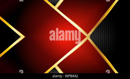 Abstrakte roter Pfeil mit schwarzem Hintergrund mit einem Papier schneiden Stil. Für Business Templates. Vector Illustration Stockfoto