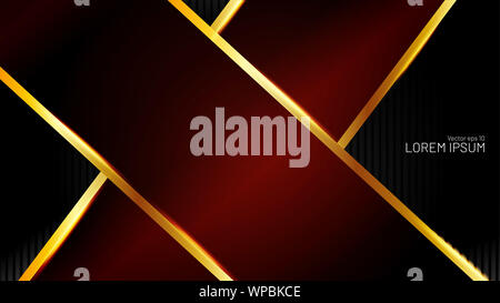 Abstrakte roter Pfeil mit schwarzem Hintergrund mit einem Papier schneiden Stil. Für Business Templates. Vector Illustration Stockfoto