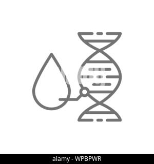 Vektor Blutprobe, DNA-Blut Symbol Leitung. Stock Vektor