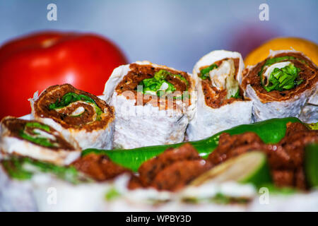 Food yemek adiyaman Fast Food taksim oses gazi komagen çiğköfte Stockfoto