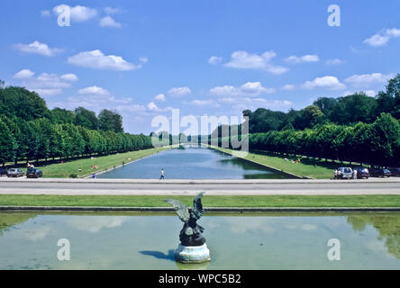 Das Schloss Fontainebleau Fontainebleau, Département Seine-et-Marne, ist ein französisches Schloss rund 60 km südlich von Paris, das zeitweilig unt Stockfoto