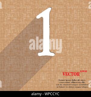Nummer eins Symbol Symbol flach moderne Webdesign mit langen Schatten und Platz für Ihren Text. Vektor Stock Vektor