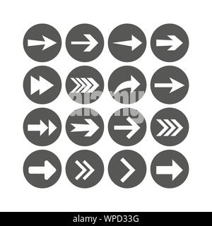 Symbol Pfeil einstellen. Vector Illustration, flache Bauform. Stock Vektor