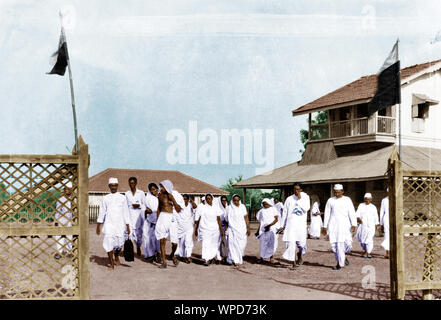 Mahatma Gandhi während Salz Satyagraha, Surat, Gujarat, Indien, Asien, 22. April 1930 Stockfoto