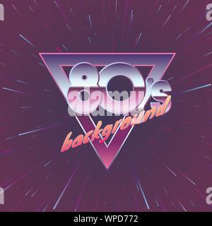 Rollenwechsler für Retro Party 80er. Bewegung durch das Universum in Neonfarben. Vintage Musik Flyer. Vector Illustration Stock Vektor