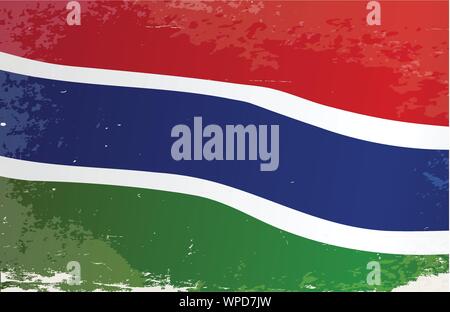 Gambia Flagge Grunge Stock Vektor