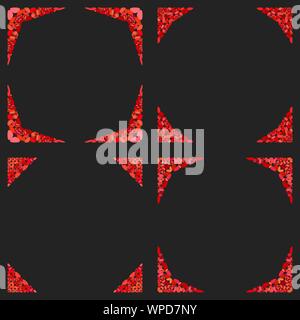 Rote kies Mosaik Seite Ecke Design Set - vektor design elemente Stock Vektor