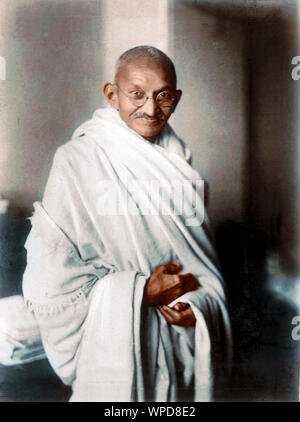 Seltenes Studiofoto von Mahatma Gandhi, aufgenommen in London, 1931, altes Vintage-Foto aus dem 19. Jahrhundert Stockfoto
