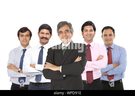 Geschäftsmann führt sein team Stockfoto