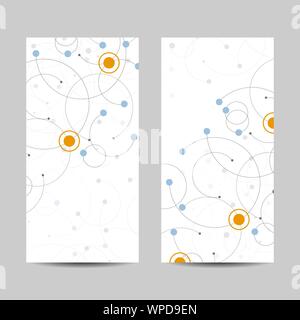 Einstellen der vertikalen Banner. Abstrakte geometrische Hintergrund mit angeschlossenen Kreise und Punkte. Vector Illustration Stock Vektor