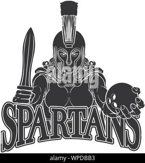 Spartan Trojan Gladiator Bowling Kriegerin Stock Vektor