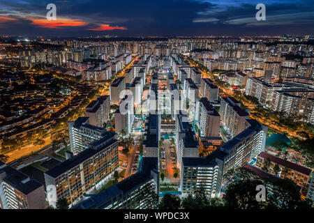 Luftaufnahme von Concrete Jungle wie Hochhaus, modernen Apartments in Singapur Stockfoto