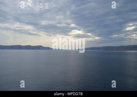 Insel Krk in den späten Nachmittag, malerische Landschaft Stockfoto