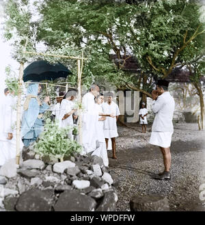 Mahatma Gandhi nach ihrer Entlassung bei Aga Khan Palace in Pune, Maharashtra, Indien, Asien, 6. Mai 1944 Stockfoto