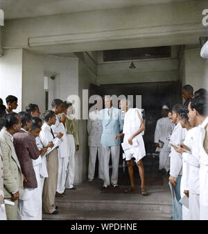 Mahatma Gandhi trifft Muhammad Ali Jinnah, Bombay, Mumbai, Maharashtra, Indien, Asia, 9. September 1944 Stockfoto