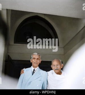 Mahatma Gandhi, Muhammad Ali Jinnah, Mumbai, Maharashtra, Indien, Asien, 9. September 1944 Stockfoto