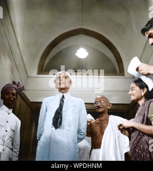 Mahatma Gandhi trifft Muhammad Ali Jinnah, Bombay, Mumbai, Maharashtra, Indien, Asia, 9. September 1944 Stockfoto