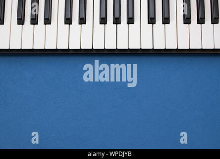 Musikalische Tastatur, Instrument Mockup, Ansicht von oben Stockfoto