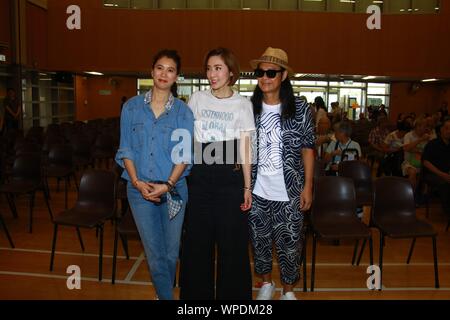 Hongkong, China. 06 Sep, 2019. Anita Yuen, William So, Calvin Choi und Shirley Cheung besucht° Goji Studios Mitte Herbst festival Aktivität ± in Hongkong, China, 06. September 2019. (Foto durch TPG) Credit: TopPhoto/Alamy leben Nachrichten Stockfoto